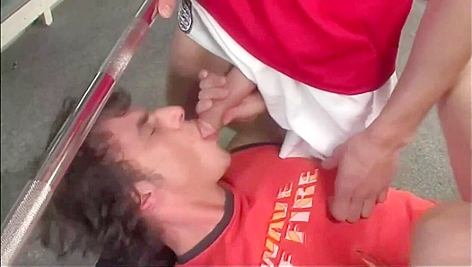 Sebastian Stone Sucks Ronnie Badells Thick Cock Deep in Sweaty Gym Threesome – 18+