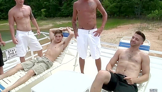 Johnny Rapid Swallows the Navys Huge Load After Getting Deep-Throated by a Horny Crew –