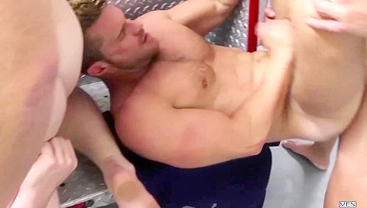 Rocco Reed Battles Colby Jansen for Fireman Fantasy - Throat-Ripping Blowjob Explosive