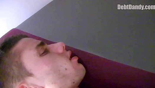 Busty Boy Begs for Thick Cock as Debt Dandy Takes Him Deep
