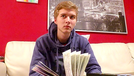 Steamy Financial Fling: Cute Boy Receives Thick Load as Reward for Dirty Debt Play –