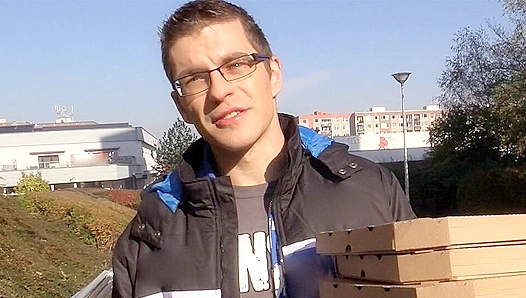 Horny Customers Thick Cock Stuffs Hungry Pizza Boy Full, Makes Him Swallow Creamy Spill –