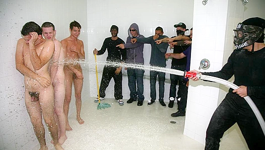 Midnight Shower Seduction: Fresh Boys First Taste of Older Mans Hung Muscles Under the