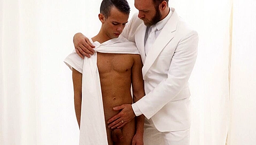 Young Mormon Converts to Devoted Worship of Mature, Bearded Priests Holy Member – 18+
