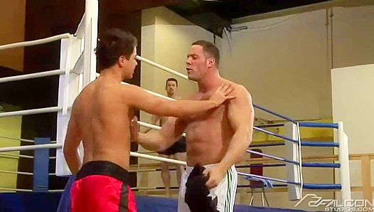 Erik Rhodes Steamy Wrestling Threesome: Roped, Pounded, and Creamed by Nathans Hung Team