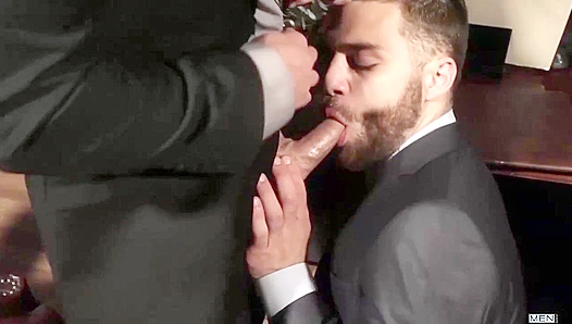 Tommy Defendi Overpowers Landon Conrad in Searing Office Threesome – Raw Gay Sex