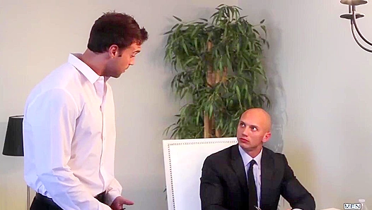 Steamy Office Tryst: Rocco Reeds Devours John Magnums Hung Cock