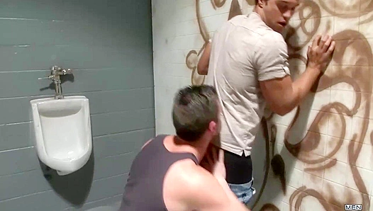 Rocco Reeds Steamy Bathroom Stall Hookup with Hard-Pressed Andrew Stark - TinyGays 18+