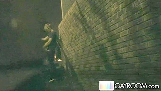 Dylans Alley Encounter: Thirsty Boy Sucks Down Steamy Cum-Filled Cock – GayXXX