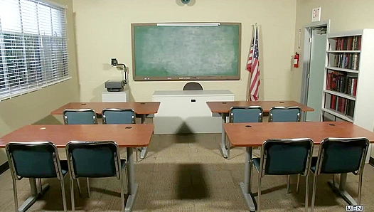 Steamy Classroom Hookups: Straight-Laced Student Sucked Off by Massive-Dicked Teacher