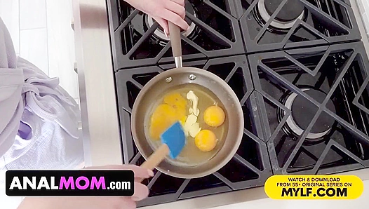 Christina Cinn Gets Stretched Wide on the Kitchen Countertop - Hung Studs Massive Rod