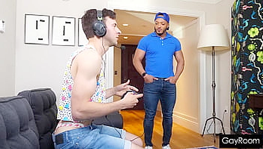 Steamy Thirst Fulfilled: Gamer Twink Submits to Hung Delivery Guys Lustful Needs