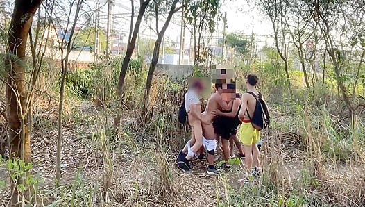 Steamy Forest Encounter: Muscular Guards Tight Hole Stretched by Hung Woodsmen –