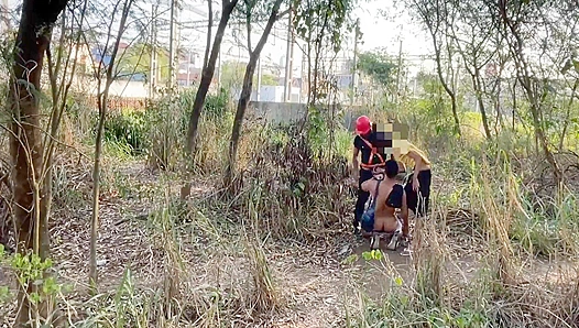 Steamy Forest Encounter: Muscular Guards Tight Hole Stretched by Hung Woodsmen –