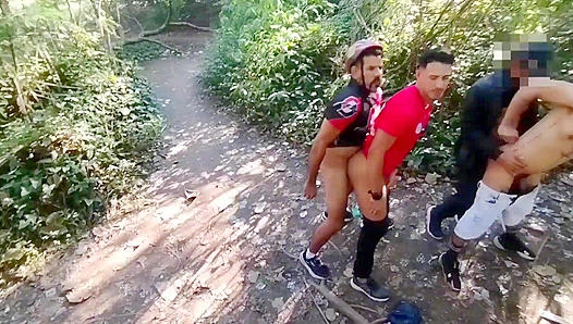 Woodland Orgy: Two Beefy Boys Engage in Intense Deepthroat Fuck Fest – 18+