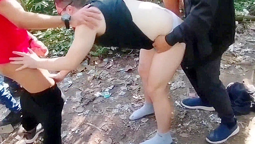 Woodland Orgy: Two Beefy Boys Engage in Intense Deepthroat Fuck Fest – 18+