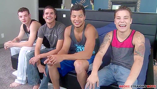Rough Initiation Unleashed: Four Hungry Boys Devour Each Others Desperate Cocks –