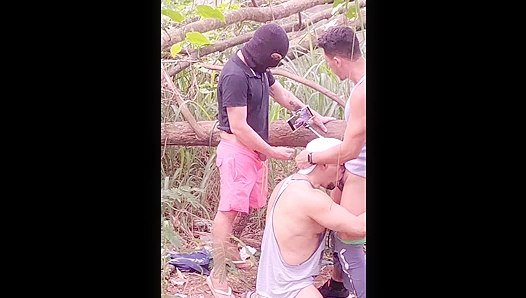 Steamy Forest Fling: Bareback Teen Spreads His Ass Cheeks for the Camera in a Lewd Solo