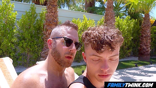 Stepdads Spicy Sweat Ignites Stepsons Curiosity - Poolside Affair Unfolds
