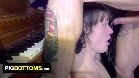 Tattooed Thugs Kneeling Descent into Sissy Domination: Hungry for Gang Boss Firm Booty