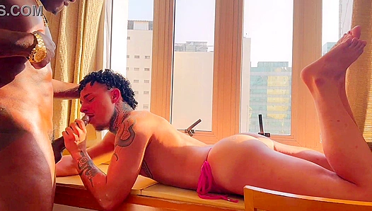 Steamy Ride: Innocent Brazilian Boy Stretching Tight Holes for Massive Stallion Cock
