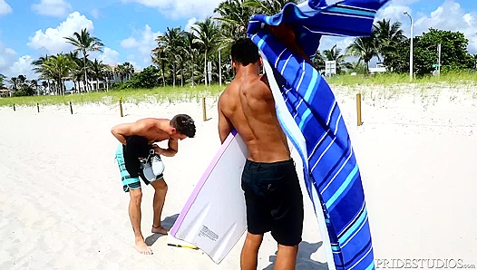 Beachside Bait: DylanLucas Plows His Buff Surfer Buddys Hole in a Steamy Beach Hut