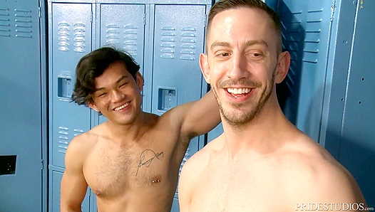 Sudsy Threesome Showdown: Three Hung Studs Unleash Monster Cocks – GayPornX