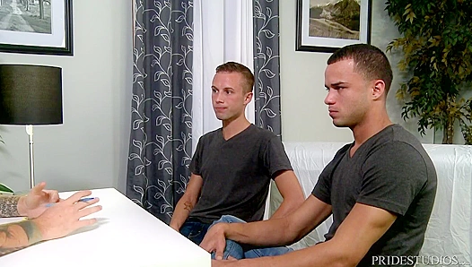 Therapists Office Turns into Steamy Orgy as Hung Beefcakes Bellow - 18+