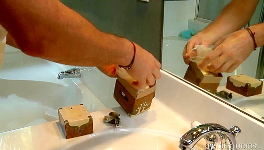 Steamy Bathroom Orgasms: Huge Cocks Unleash Torrents of Jizz Amidst Hot, Muscular Throes