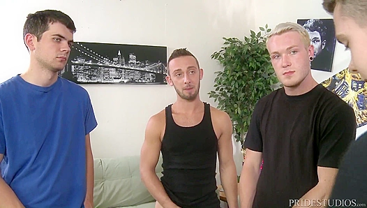 First-Time Triple Delight: Unstoppable Drooling, Lewd Moans Fill the Air - GayXXX
