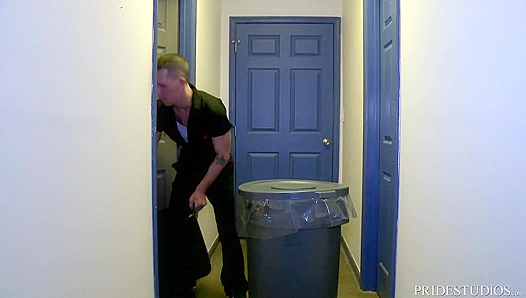 Forbidden Fling in the Supply Room: Two Mature Dudes Ignite Passion Amidst Broom Handles