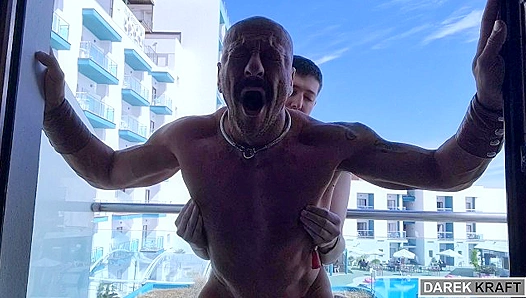 Balcony Daddys Thirsty Cock Devoured Raw in Raunchy Public Display