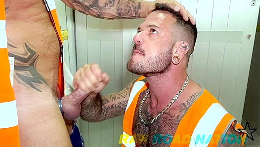 Craving Action: Hungry Guys Trade Blows in Dirty Public Restroom – GayXXX 18+