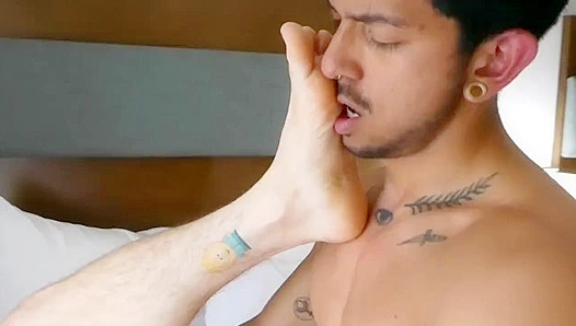 Leo Sucks Down Rileys Pounding, Spunk-Drenched Rod Deep - Riled Boys Taut Hole Takes