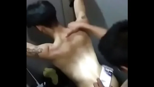 Curious Asian Boys Get Steamy in Public Bathroom — GayTeen Fun 18+