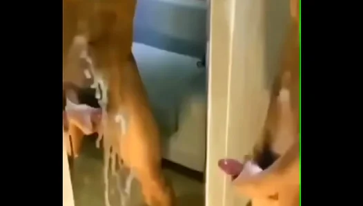 Asian Hunks Explosive Orgasm: Thick Spunk Shatters the Reflection