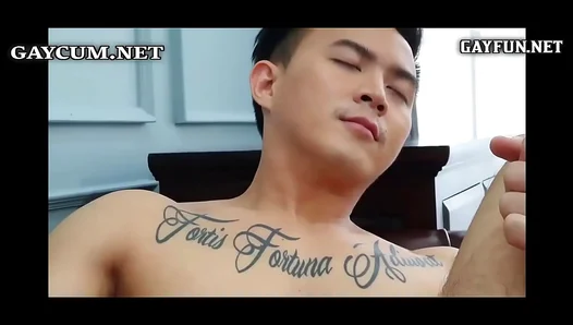 Steamy Threesome: Hung Asian Hunk Sucks Thick White Dicks in Naughty Orgy - SteamyGay