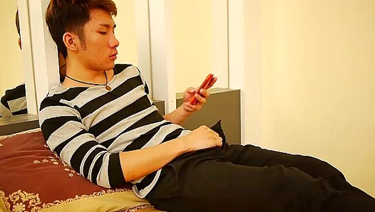 Slick Skin, Slow Thrusts: Oiled Asian Boys Steamy Self-Love Session
