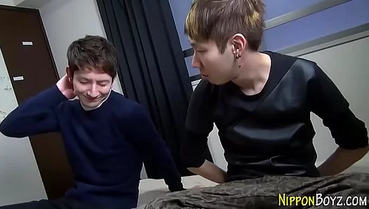 Steamy Japanese Twink Lovers Engage in Deepthroat Blowjobs Pounding Anal Sex - 18+ HD