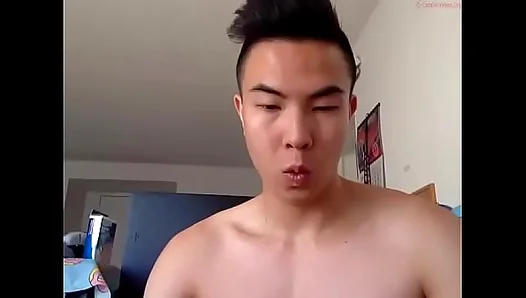 Asian Adonis Plays with Thick Cock on Live Cam: Explicit Solo Strip
