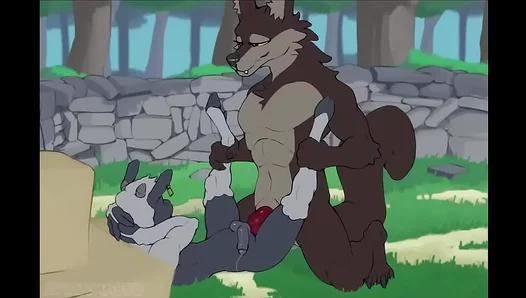 Wild Furry Lust Ignites: Hung Wolf Devours Tiny Rams Bouncing Bubble Butt on Rough
