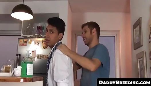 Andrs Ravishes Daddys Huge Shaft to Blissful Orgasm — Thrilling Threeway