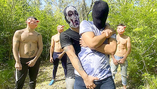 Latino Twink Mates Unleash Lust in Sultry Outdoor Orgy – Raunchy Gay Threesome