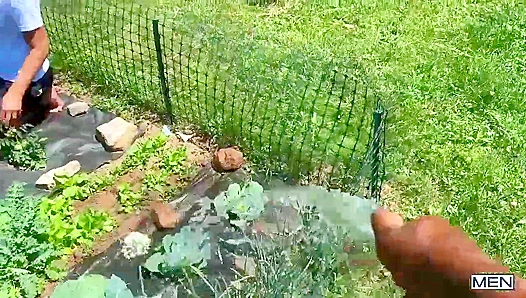 Brunos Tight Hole Takes Bruno Tys Throbbing Dicks in Cucumber Fuck Session