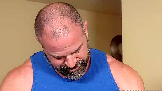 Rough Threeway: Young Barron Kennt Power-Fucks by Hairy Stepdad Bishop Angus, Then Shares