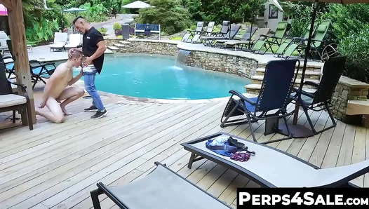 Bareback Poolside Threesome: Asher Thirios Worship Jock Aidens Ripped Body – TinyGays 18+