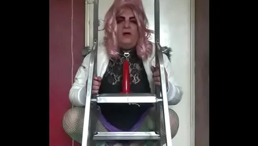 Crossdressing Cutie Teases with Ass-to-Mouth Dildo Action Before Getting So Very Horned