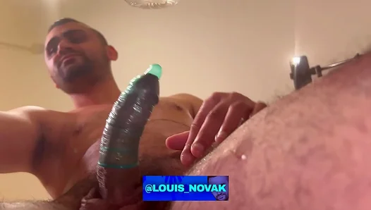 Flooded Condom: Hung Studs Massive Load Overflows Fleshlight in Sizzling Solo Session