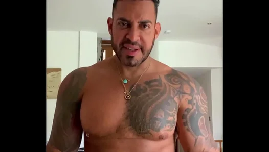 Viktors Ripped Beefcake Flexes Masturbates His Huge UnCut Latino Cock