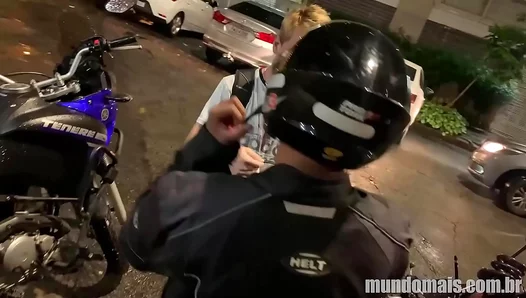 Ravenous Bike Biker Swallows Thick Dicks of Youthful Hotties in Explicit Blowbang Frenzy